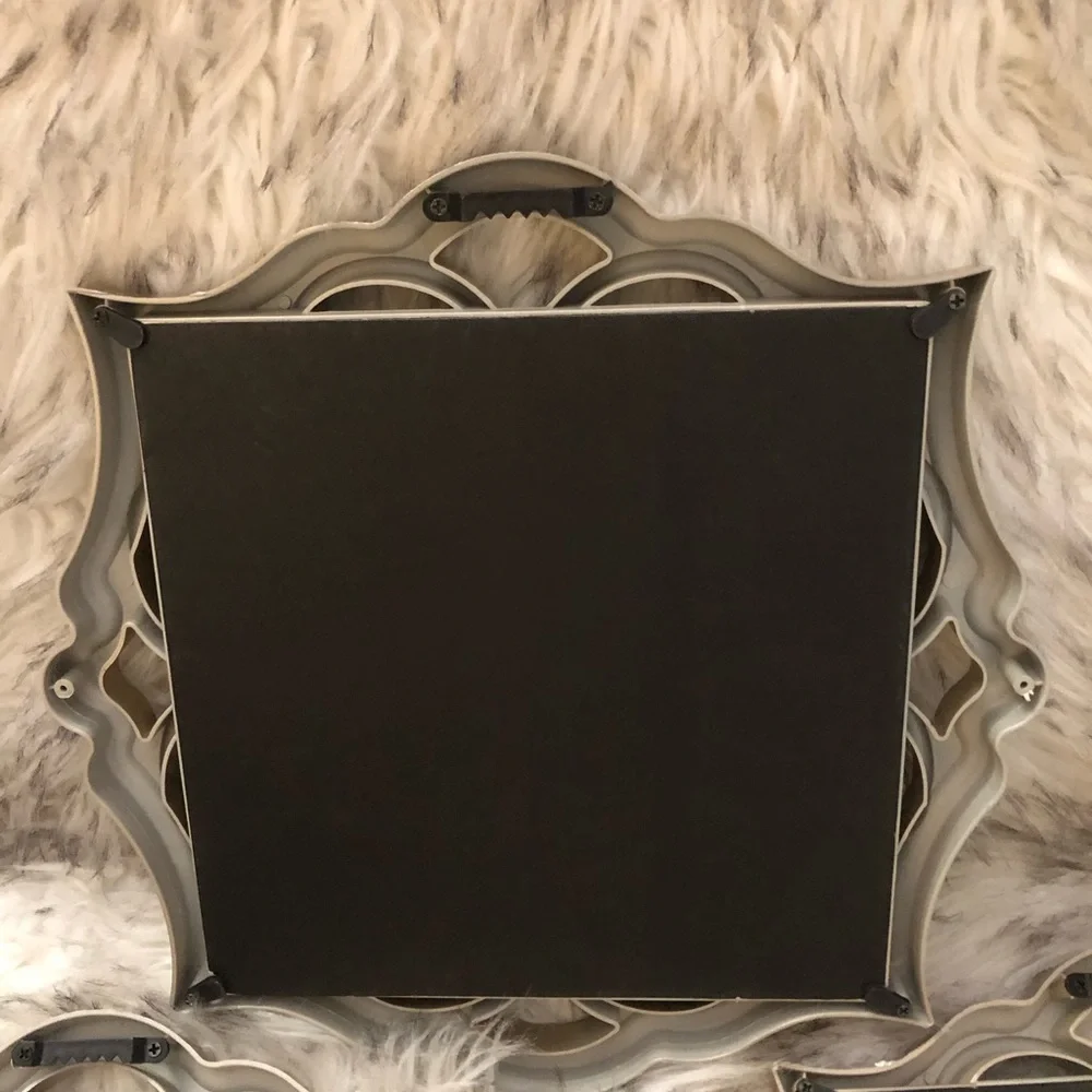 Set Of Three Decorative Gold Scrolled Wall Mirrors Lightweight Hollywood Regency